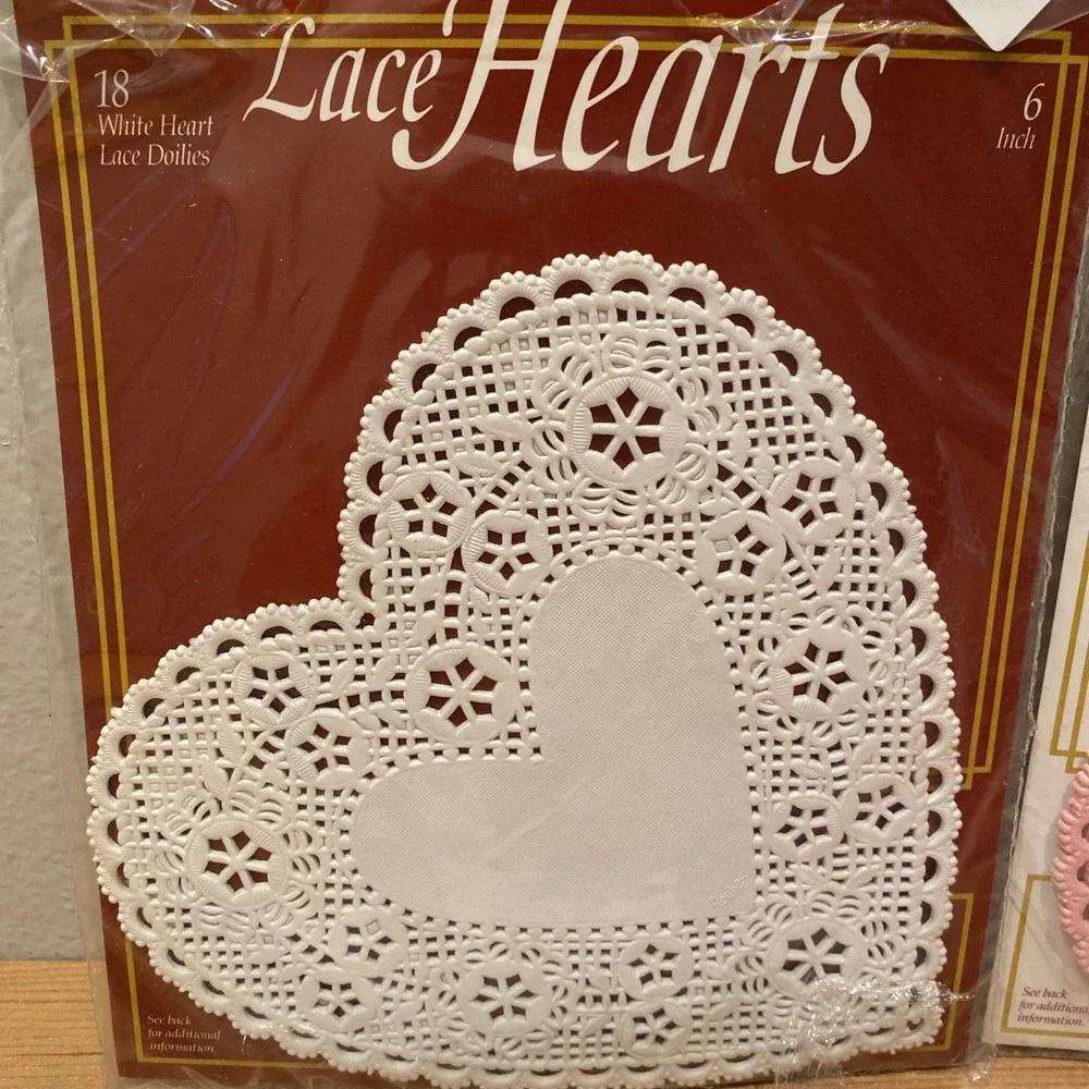 Open Package/partial Royal Lace 4 And 6 Inch Heart Doilies Pink White Red Gold‎